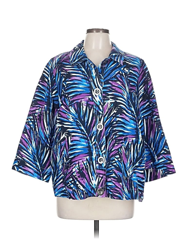 Pre-owned Christopher & Banks Blazer Jacket In Blue