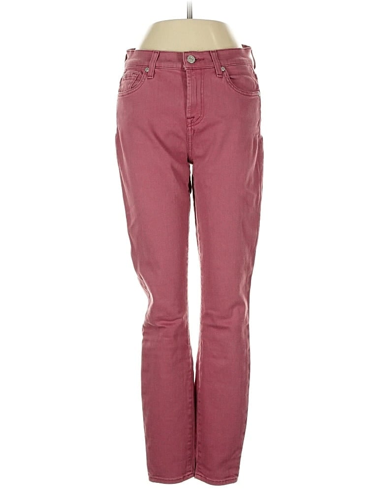 Pre-owned 7 For All Mankind Jeans In Burgundy