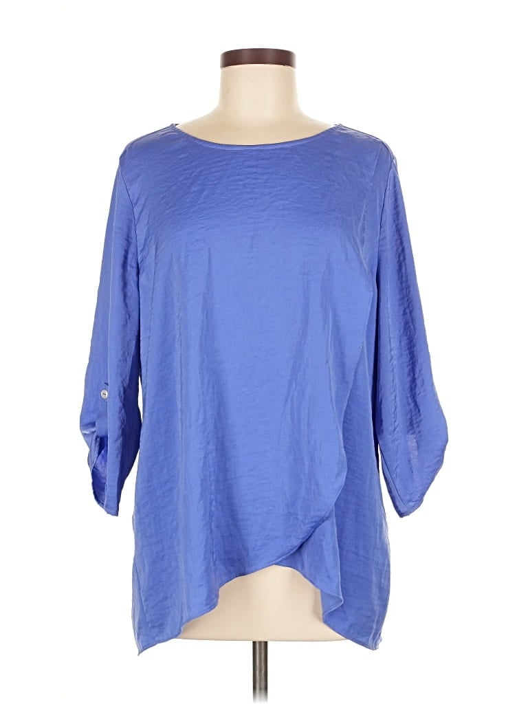 Pre-owned Chico's 3/4 Sleeve Blouse In Blue