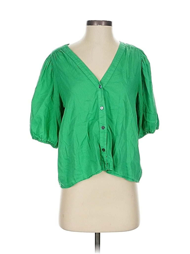 Pre-owned Xirena Short Sleeve Blouse In Green