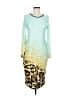 Assorted Brands Graphic Teal Cocktail Dress Size M - photo 1