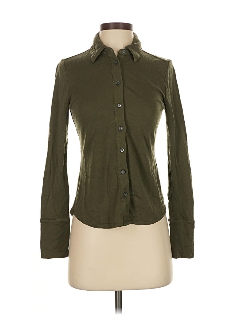 Pre-owned Br Standard Long Sleeve Blouse In Green