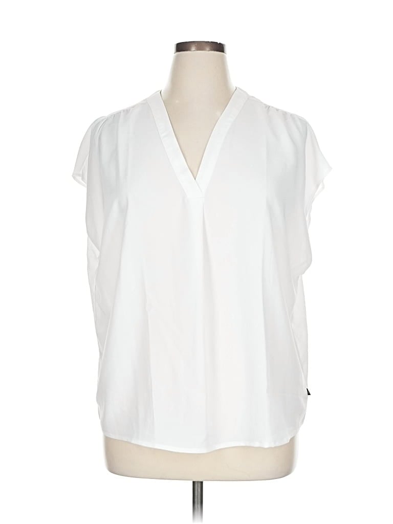 Pre-owned Banana Republic Short Sleeve Blouse In White