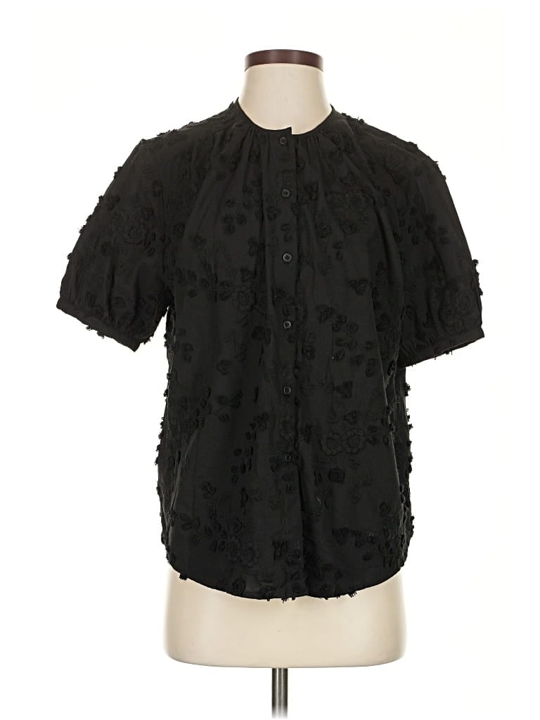 Pre-owned & Other Stories Short Sleeve Blouse In Black