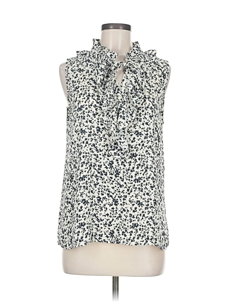 Pre-owned Ann Taylor Loft Sleeveless Blouse In White