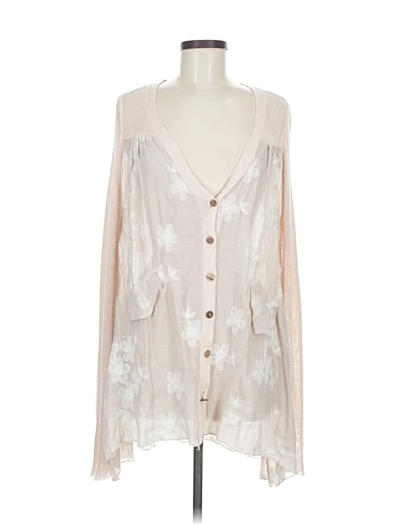 Pre-owned Simply Couture Long Sleeve Blouse In White