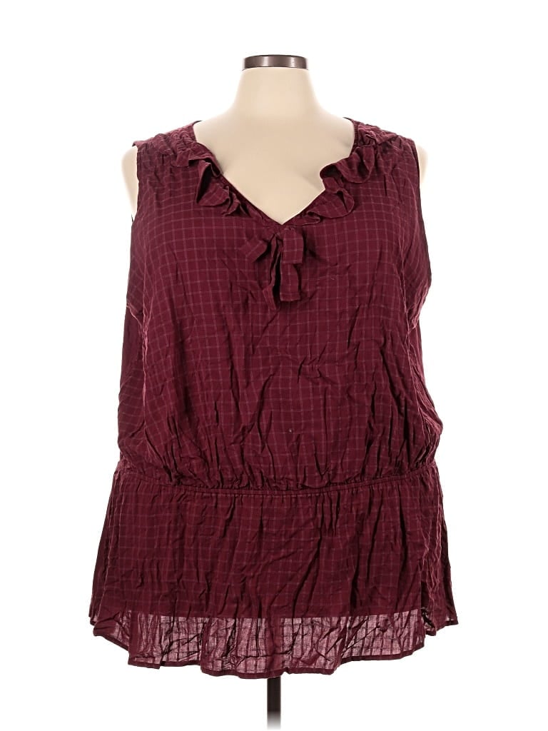 Lane Bryant Sleeveless Blouse In Burgundy