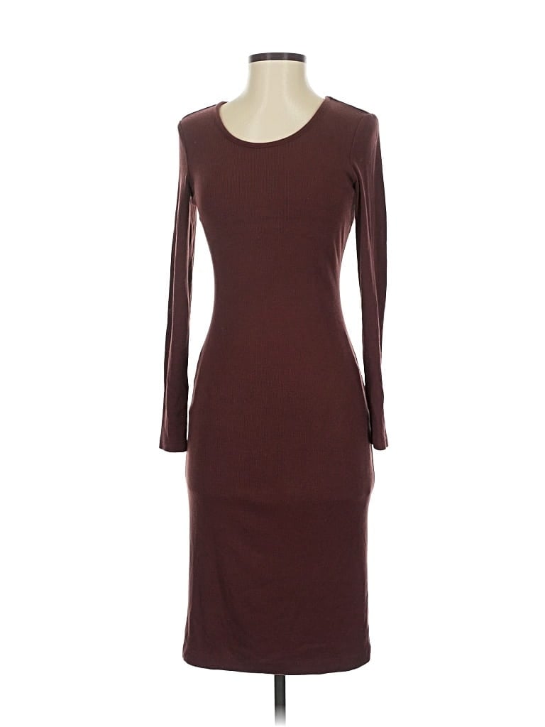 Pre-owned Marine Layer Casual Dress In Burgundy
