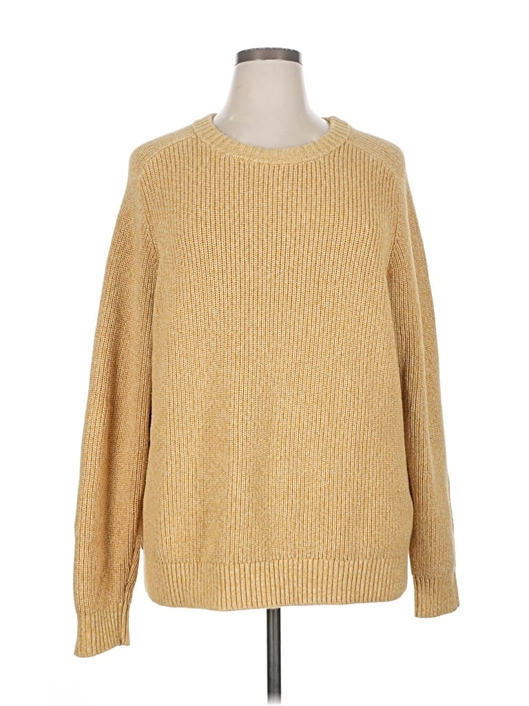 Pre-owned Lands' End Pullover Sweater In Gold