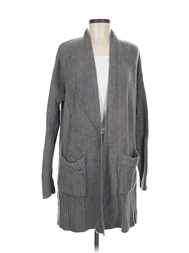 Pre-owned Barefoot Dreams Cozychic Lite Cardigan Sweater In Gray