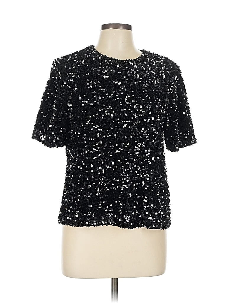 Pre-owned Alex Marie Short Sleeve Blouse In Black