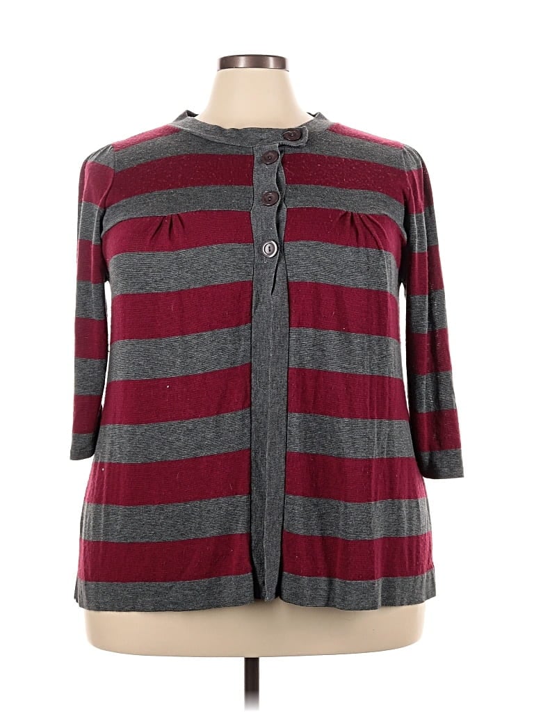 Pre-owned Maurices Cardigan Sweater In Burgundy