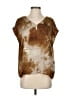 Grade & Gather 100% Polyester Tie-dye Brown Short Sleeve Blouse Size S - photo 1