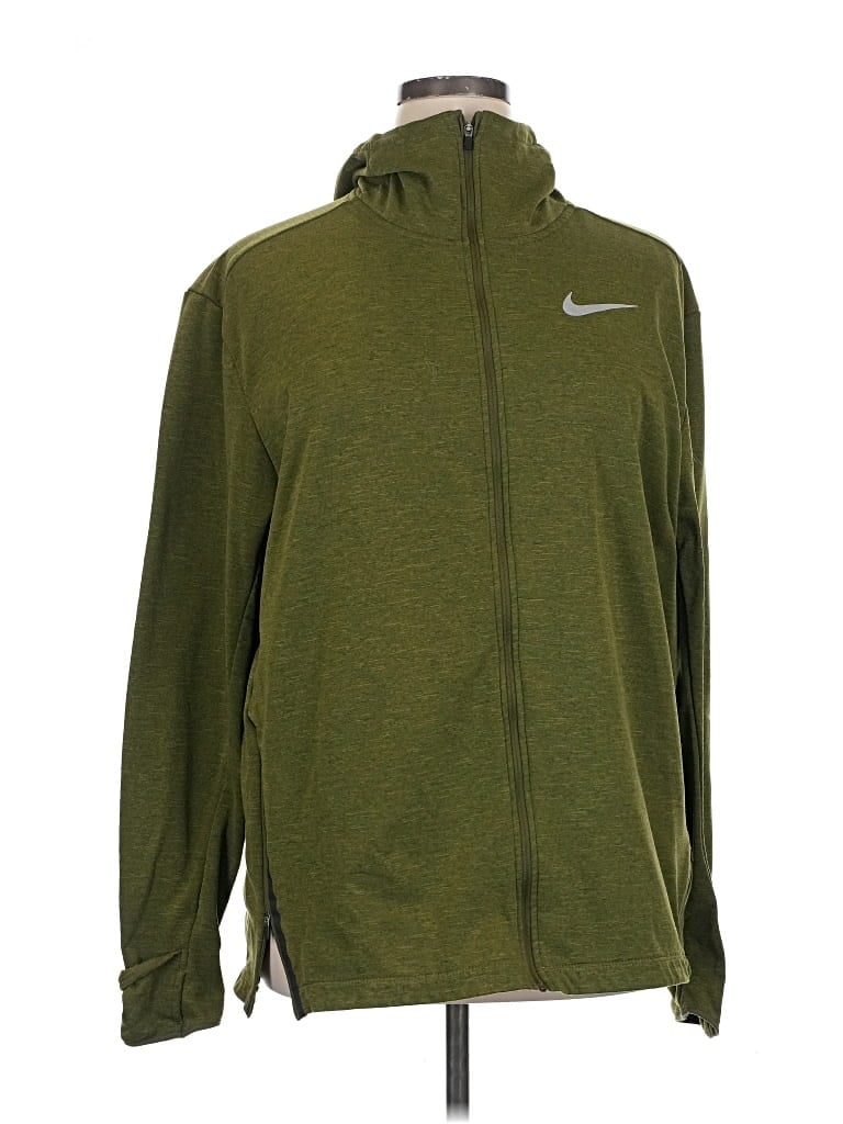Pre-owned Nike Zip Up Hoodie In Green