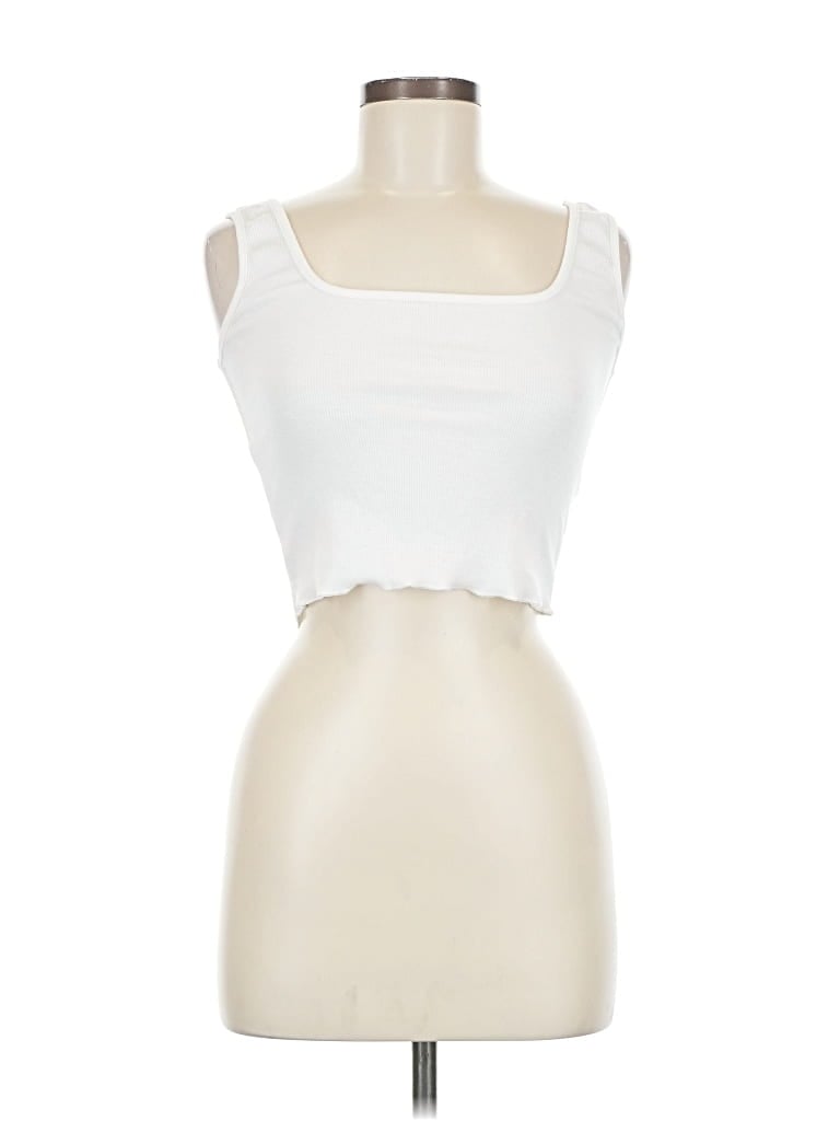 Pre-owned Shein Tank Top Ivory Strapless Neckline Tops In White