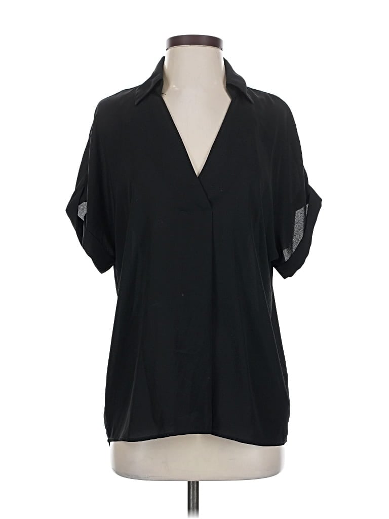 Pre-owned Cabi Short Sleeve Blouse In Black