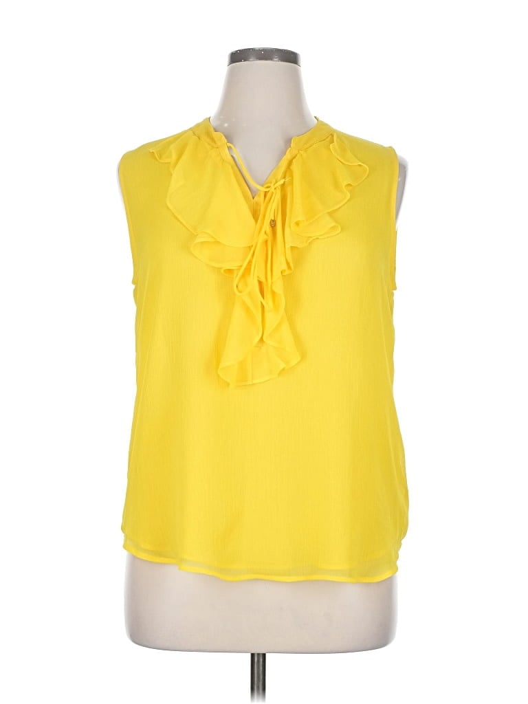 Pre-owned Tommy Hilfiger Sleeveless Blouse In Yellow
