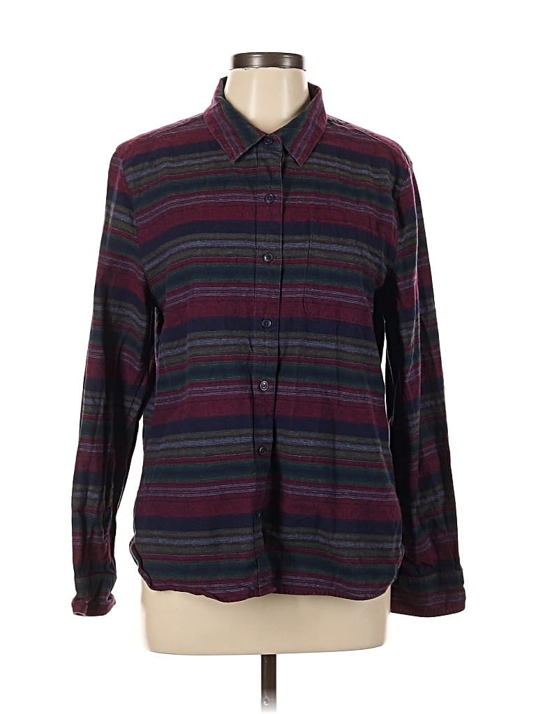 Pre-owned Impact Long Sleeve Button Down Shirt In Burgundy