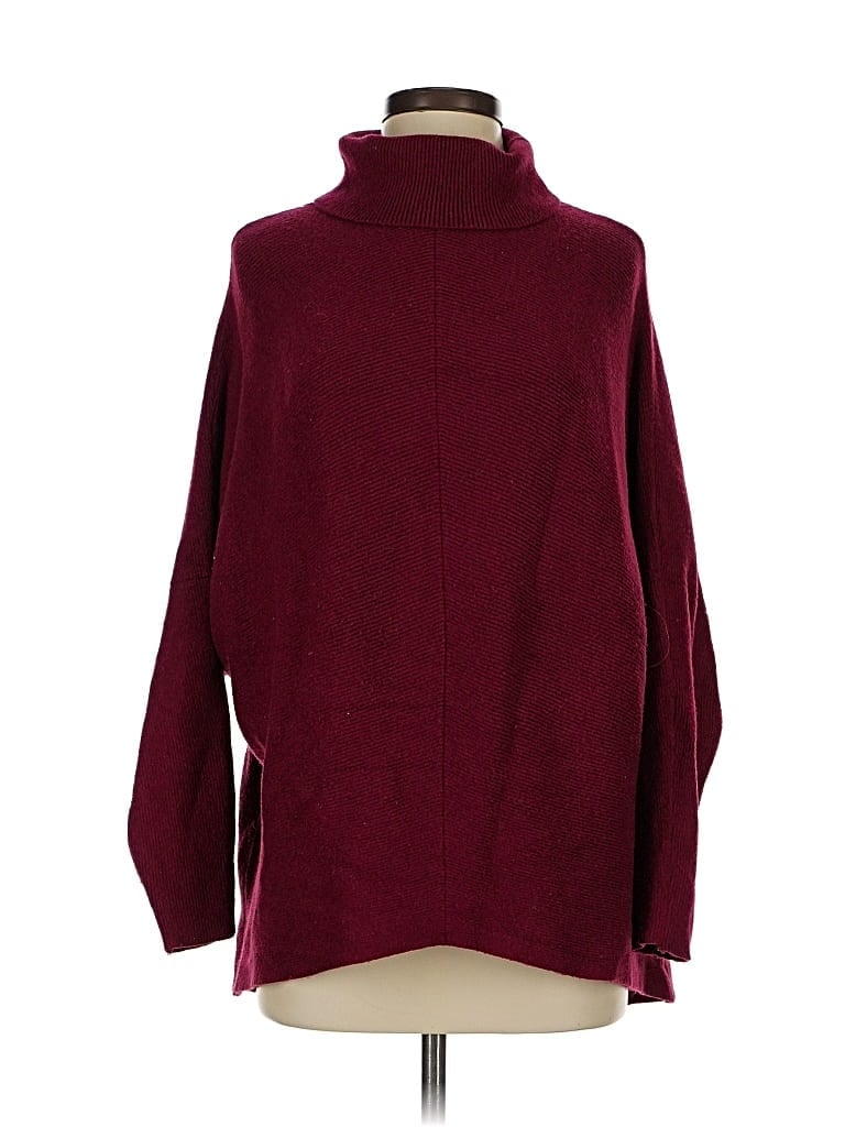 Pre-owned Unbranded Turtleneck Sweater In Burgundy