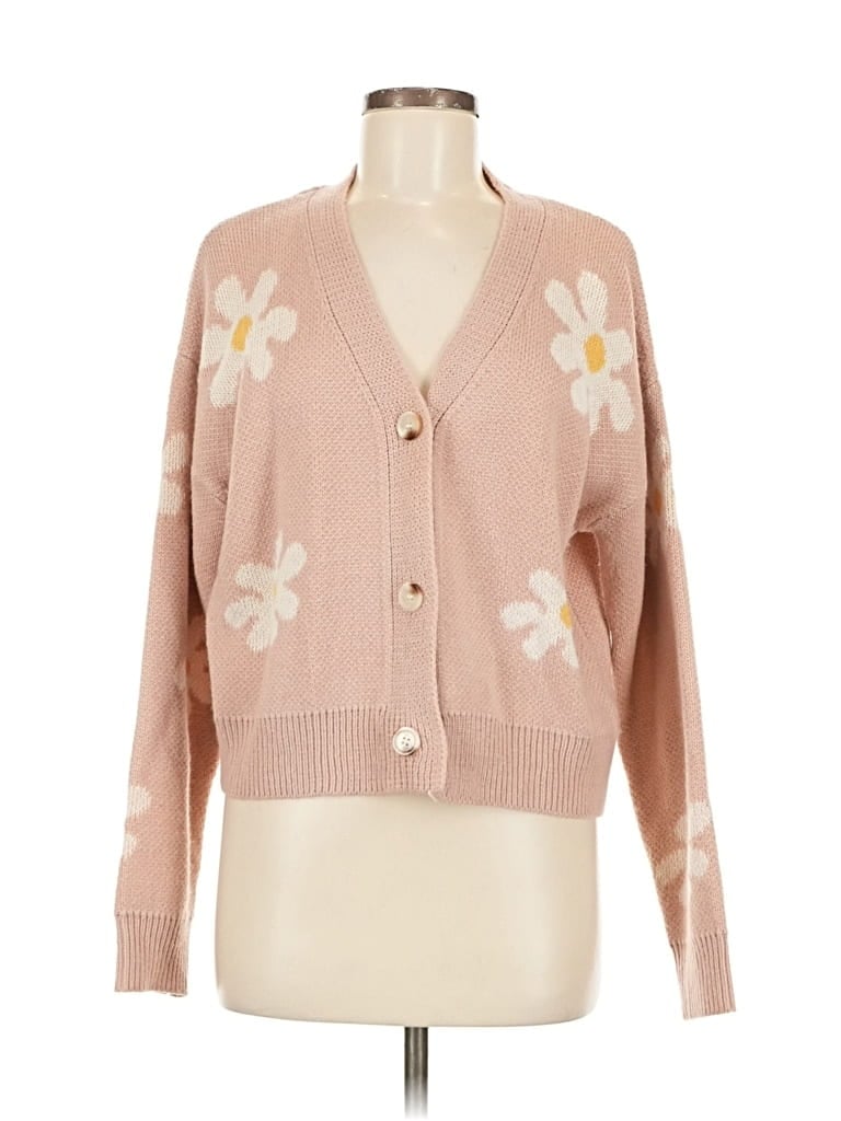 Pre-owned Love Tree Cardigan Sweater In Pink