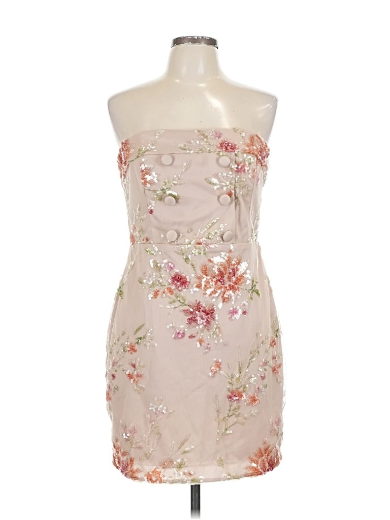 Pre-owned Jewel Badgley Mischka Cocktail Dress In Brown