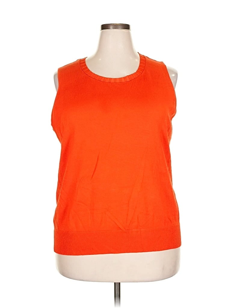 Pre-owned Jones New York Collection Sweater Vest In Orange