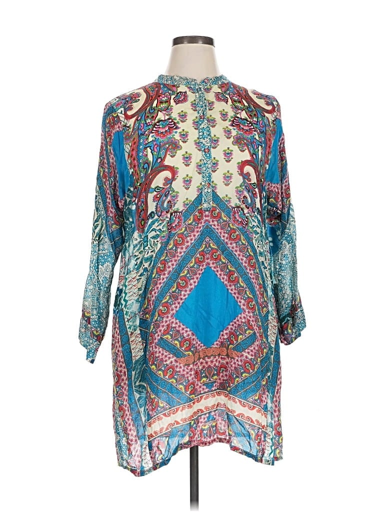 Pre-owned Johnny Was Casual Dress In Blue