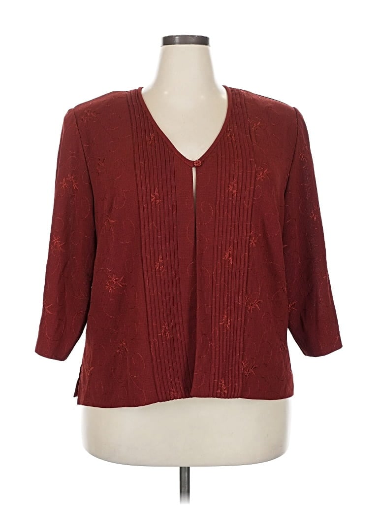 Pre-owned Sag Harbor Blazer Jacket In Burgundy