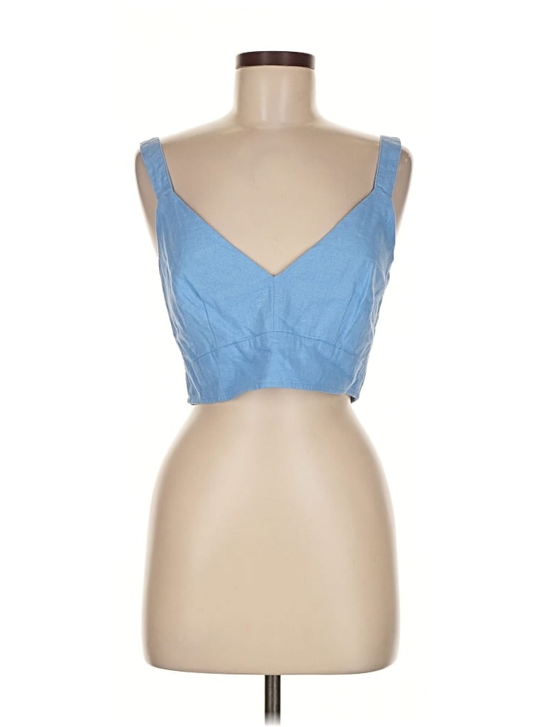 Pre-owned Abercrombie & Fitch Sleeveless Top Blue Sweetheart Neckline Tops