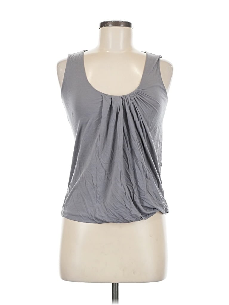 Pre-owned Velvet Sleeveless Top Gray Halter Neckline Tops