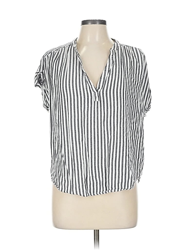 Pre-owned Gap Short Sleeve Blouse In Silver