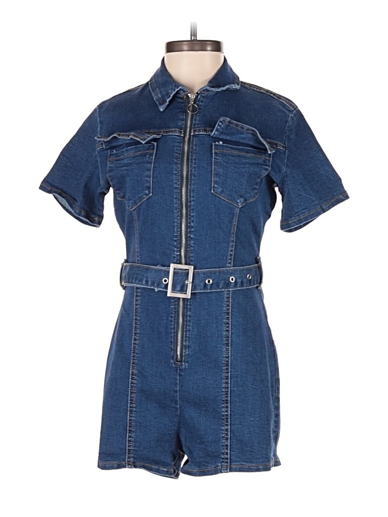 Pre-owned Prettylittlething Romper In Blue