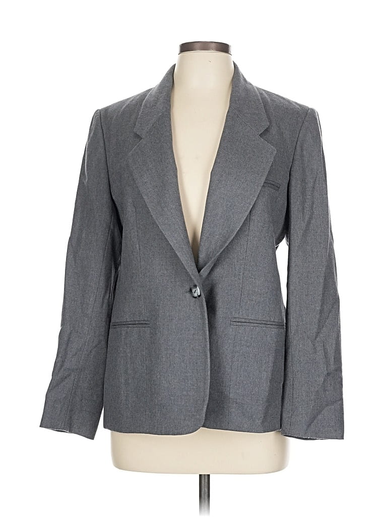 Pre-owned Evan Picone Wool Blazer Jacket In Gray