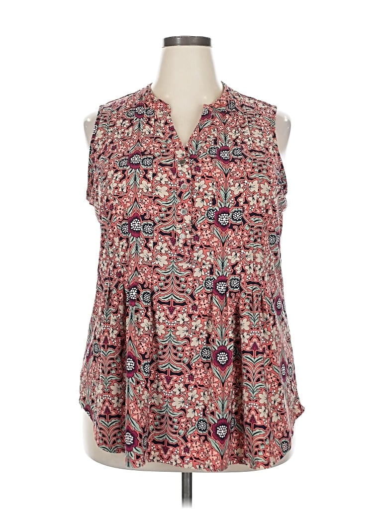 Pre-owned Westport Tank Top Red Plunge Neckline Tops