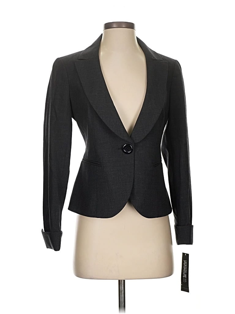 Lafayette 148 Wool Blazer Jacket In Black