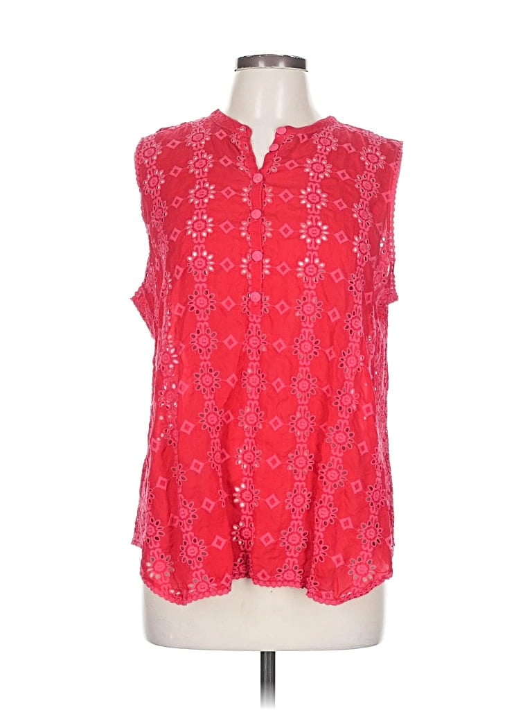 Pre-owned Johnny Was Sleeveless Blouse In Red