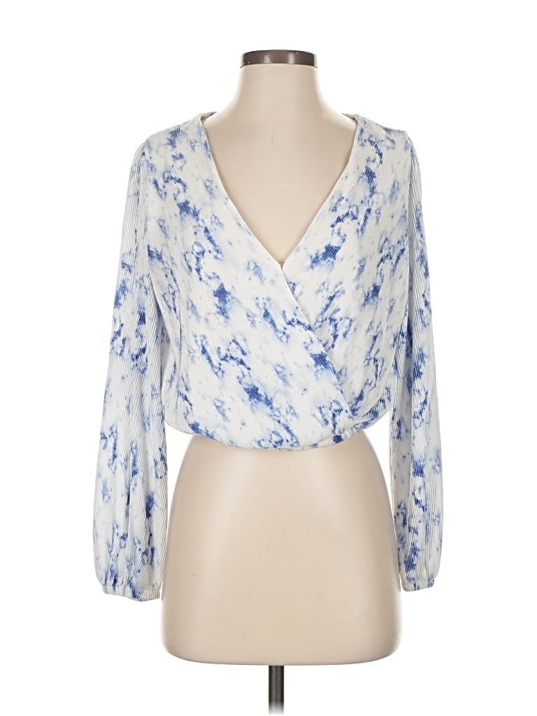 Pre-owned Astr 3/4 Sleeve Blouse In Blue