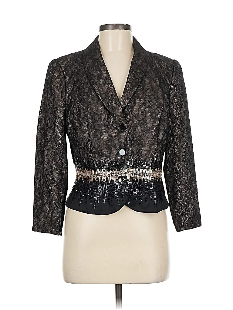 Pre-owned Carmen Marc Valvo Blazer Jacket In Black