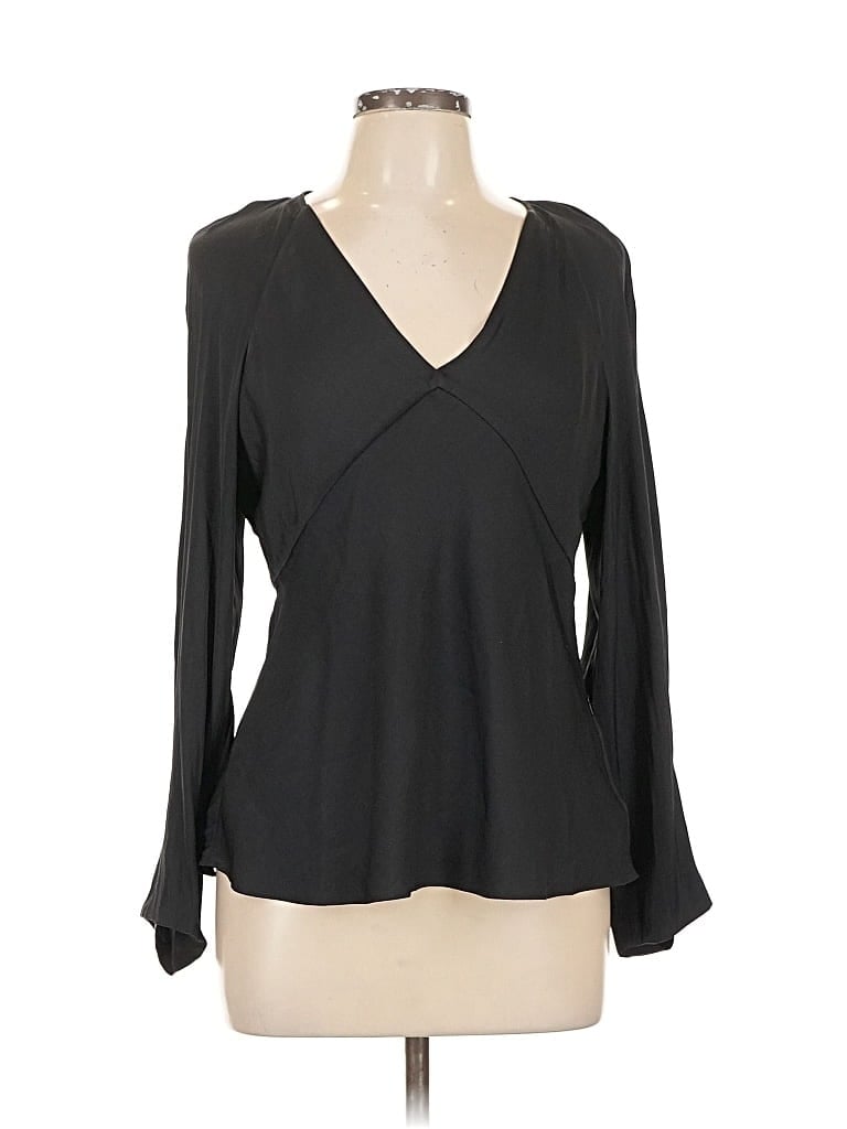 Pre-owned Banana Republic Long Sleeve Blouse In Black