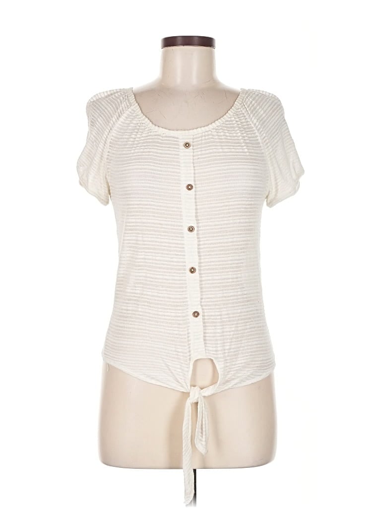 Pre-owned Body Central Short Sleeve T-shirt In White