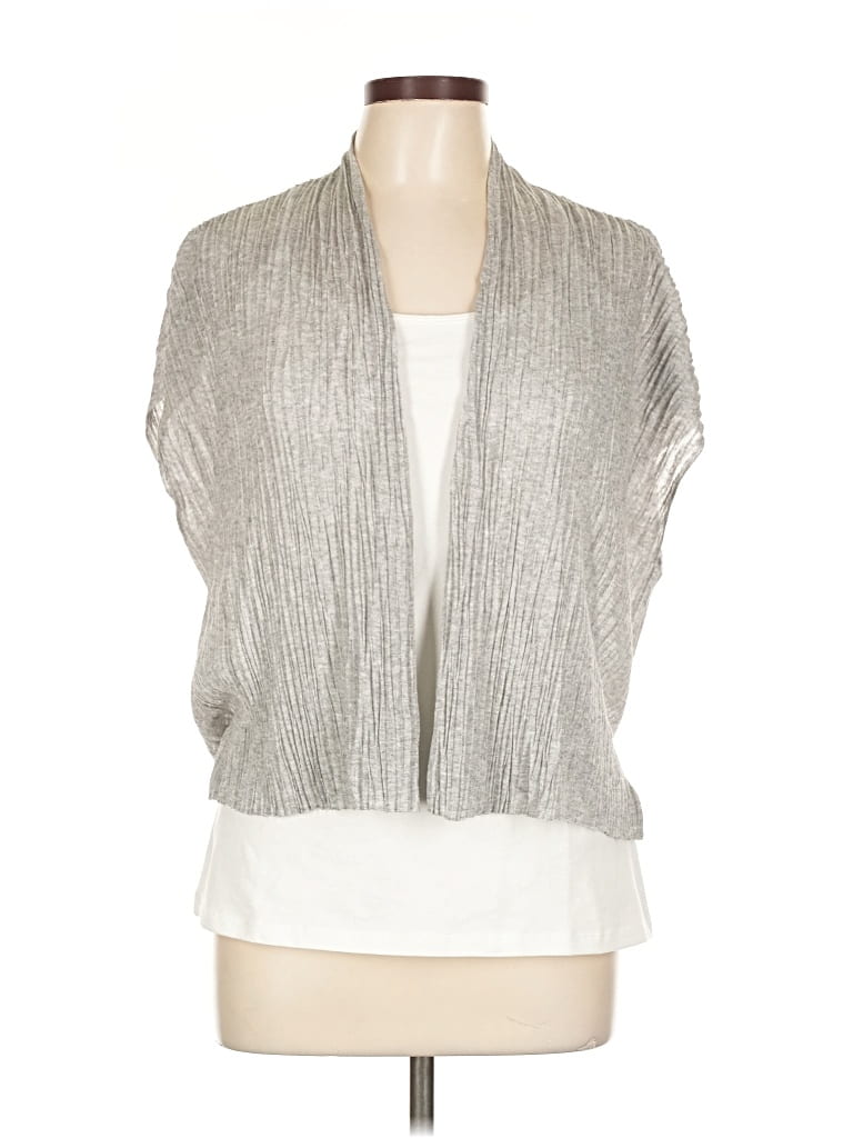 Pre-owned Eileen Fisher Kimono In Silver