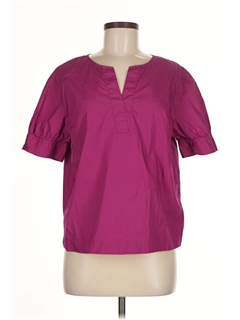 Pre-owned Talbots Short Sleeve Henley Shirt In Purple