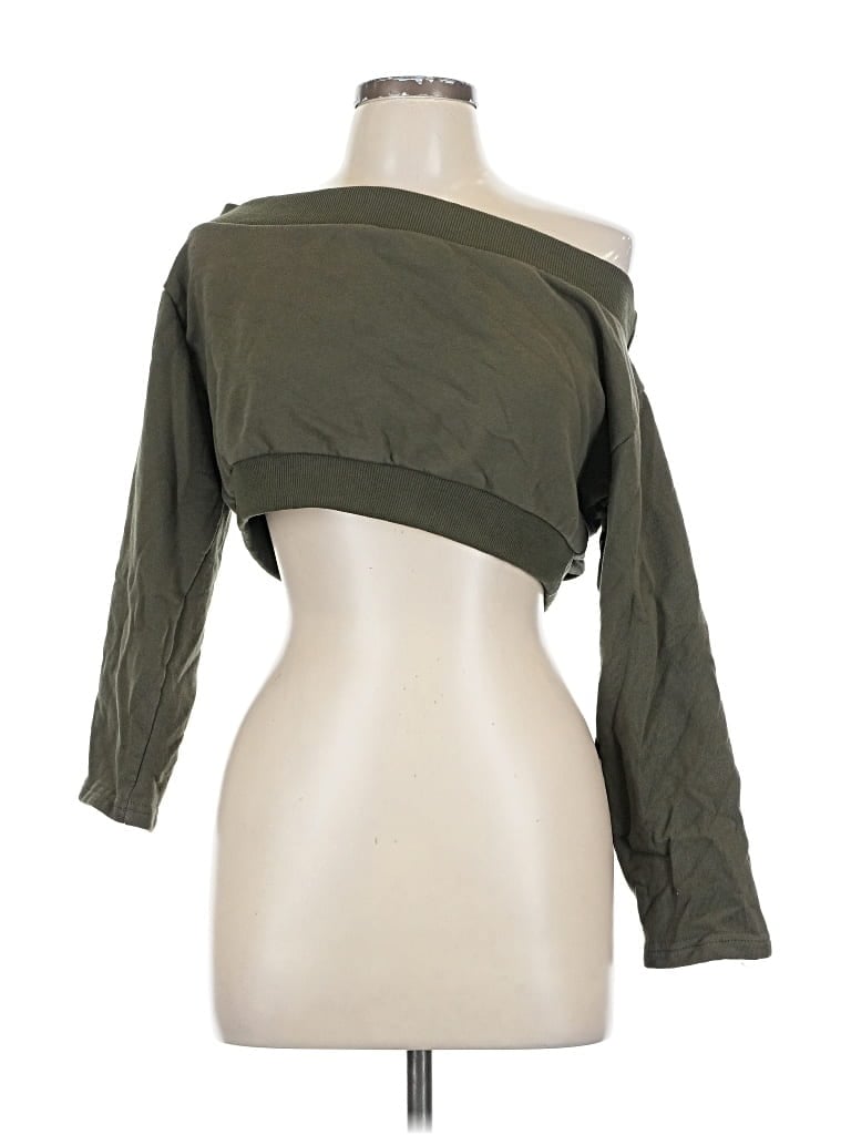 Pre-owned Olivaceous 3/4 Sleeve T-shirt In Green