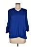 Ellen Tracy Blue 3/4 Sleeve Blouse Size M - photo 1