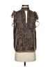 1.State Animal Print Brown Sleeveless Blouse Size XS - photo 1