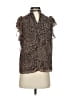 1.State Animal Print Brown Sleeveless Blouse Size XS - photo 2