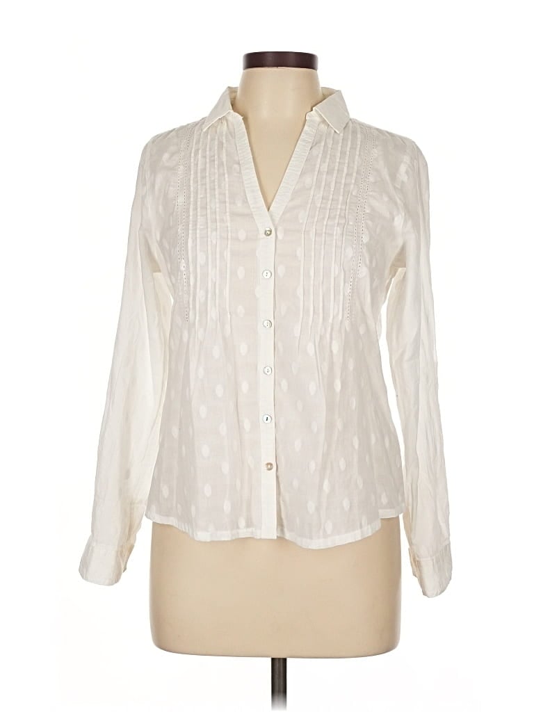 Pre-owned White Stuff Long Sleeve Blouse In White