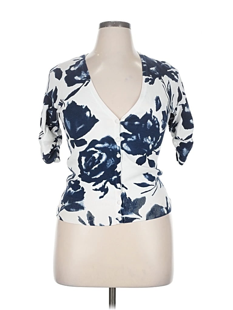 Pre-owned Inc International Concepts Short Sleeve Blouse In White