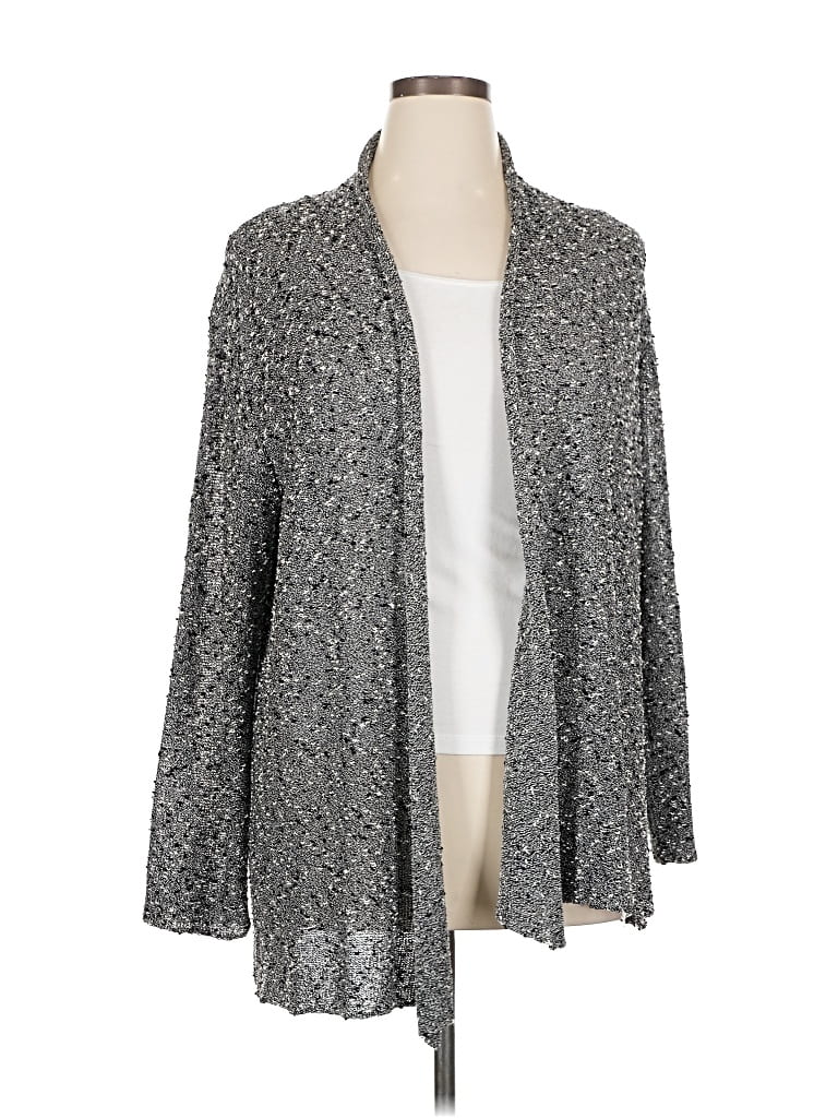 Pre-owned Chico's Cardigan Sweater In Gray
