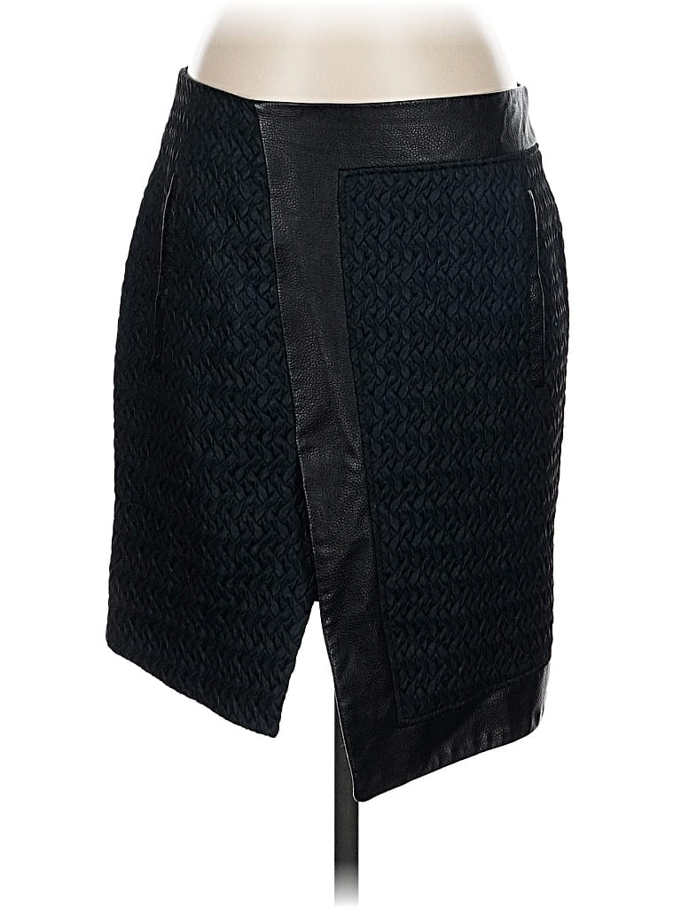 Pre-owned Helmut Lang Faux Leather Skirt In Black